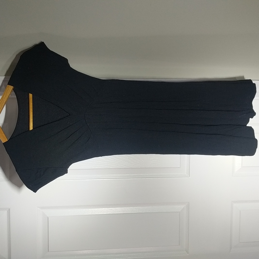 Black v-neck dress